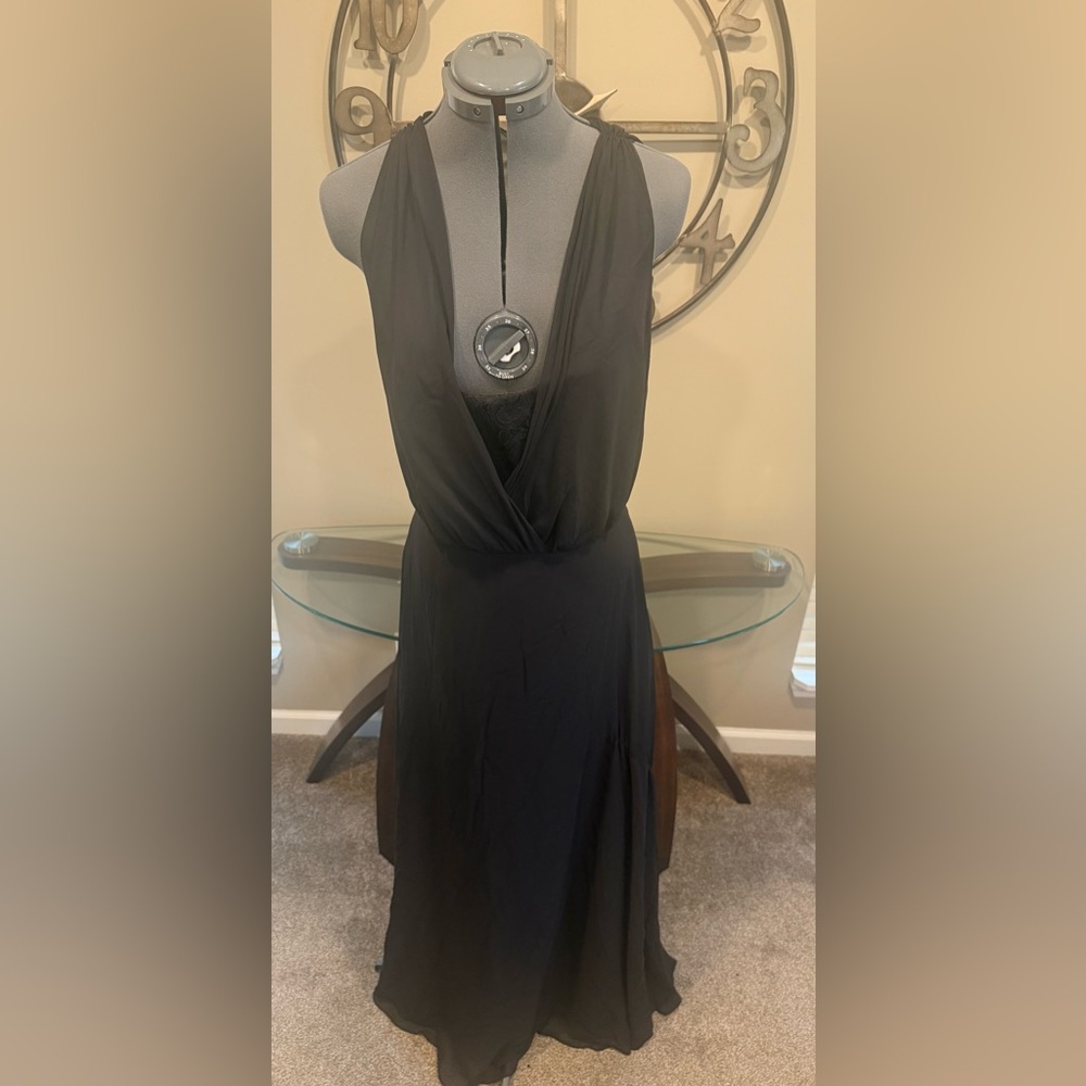 Elegant Black Halter Dress‎ by Dessy Collection Size 10 Sample NWT